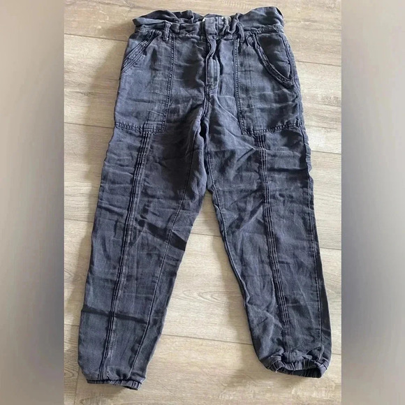 Anthropologie Utility Style Linen Blend Charcoal Gray Pants Women’s Small EUC - Picture 2 of 9